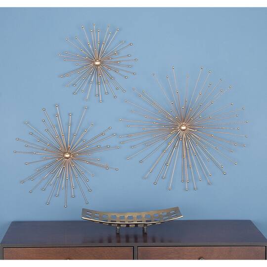 Gold Metal Modern Wall Décor Set